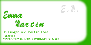 emma martin business card